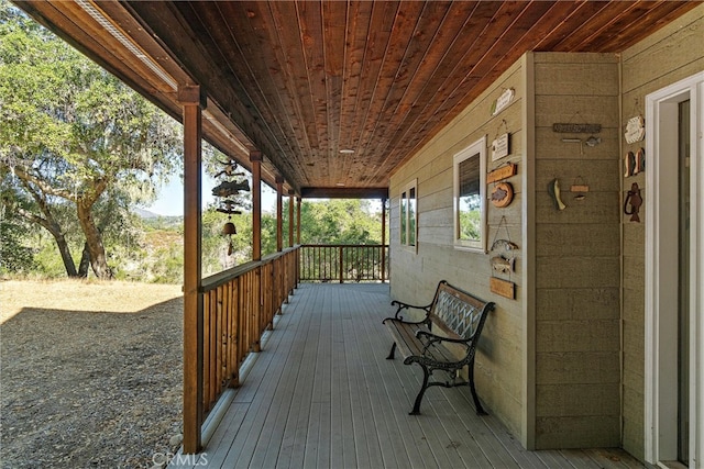 deck with a porch