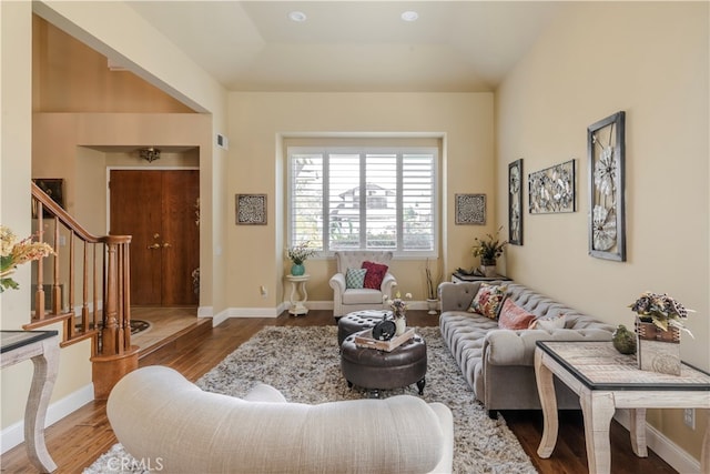 living room featuring hardwood / wood-style flooring