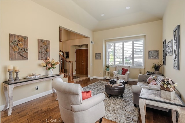 living room featuring hardwood / wood-style flooring