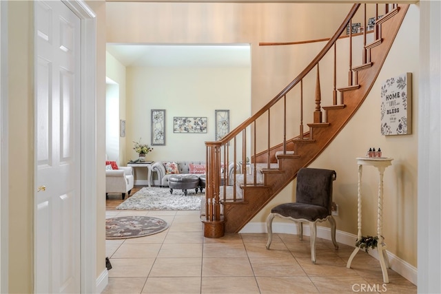 view of tiled entrance foyer