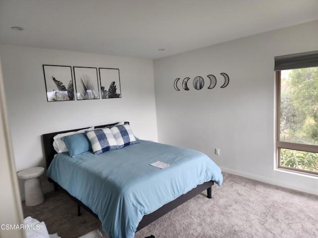 bedroom with carpet flooring and multiple windows