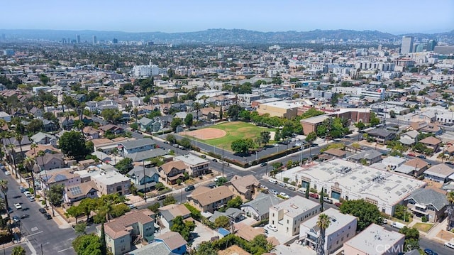 aerial view with a mountain view