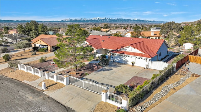 aerial view featuring a mountain view