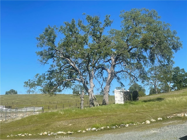 view of yard with a rural view