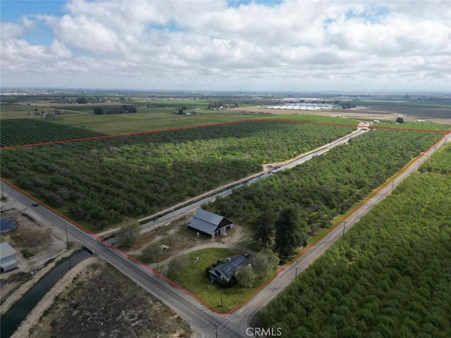 bird's eye view with a rural view