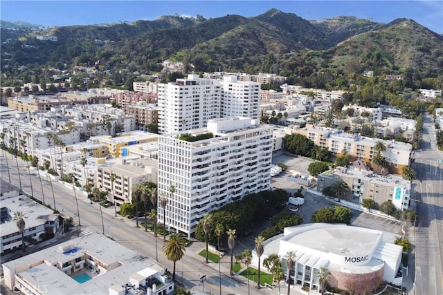 drone / aerial view with a mountain view