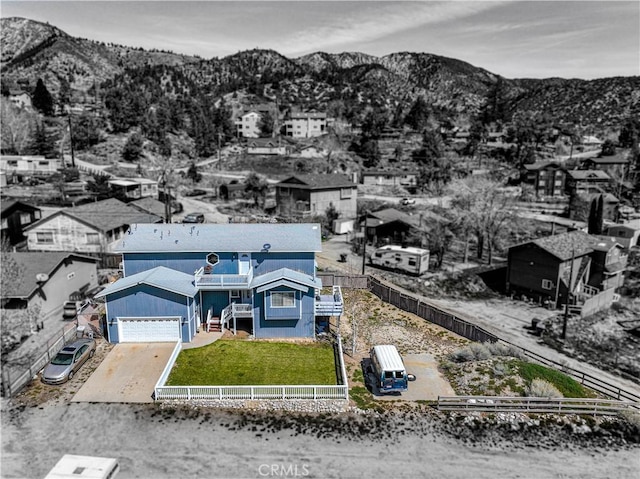 aerial view with a mountain view