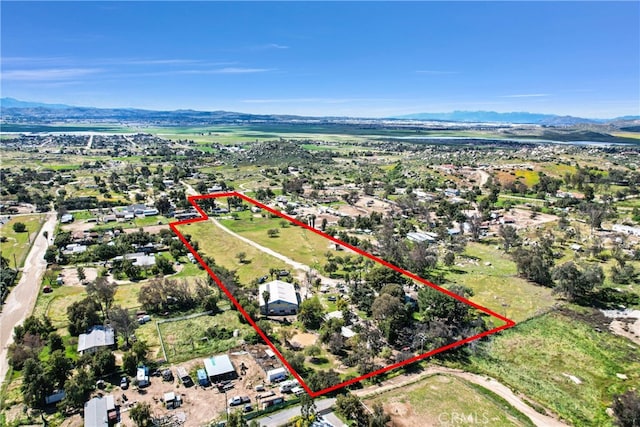 aerial view with a mountain view