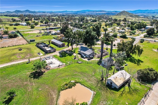 aerial view with a mountain view