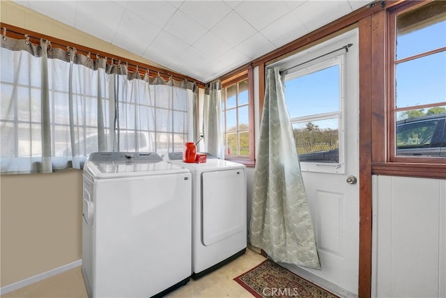 laundry area featuring washer and dryer