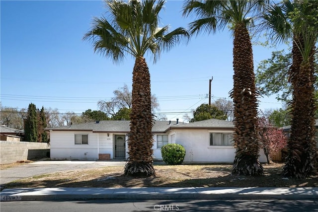 view of single story home