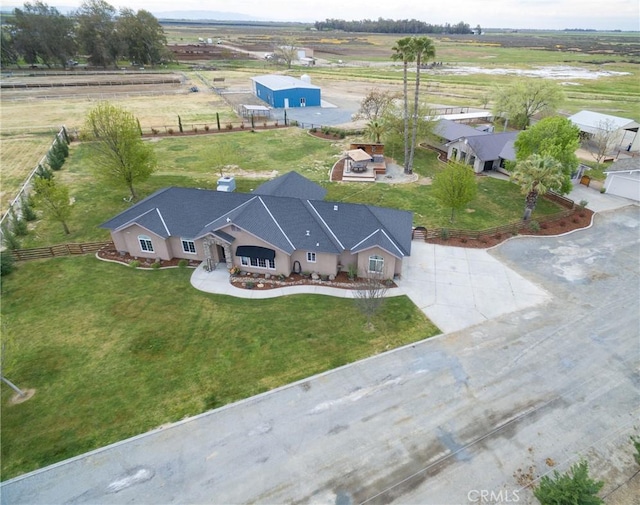 bird's eye view with a rural view