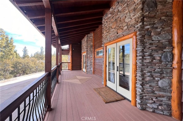 deck with french doors