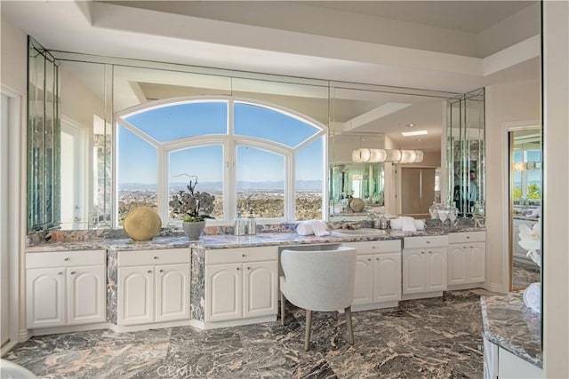 702 Via La Cuesta, Palos Verdes Estates, CA 90274 - bathroom featuring marble tiled floors and vanity