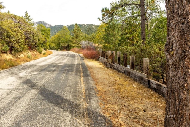 view of road with a mountain view