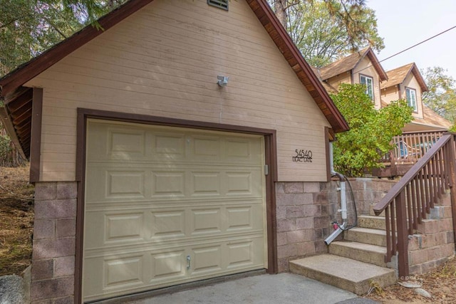 view of garage