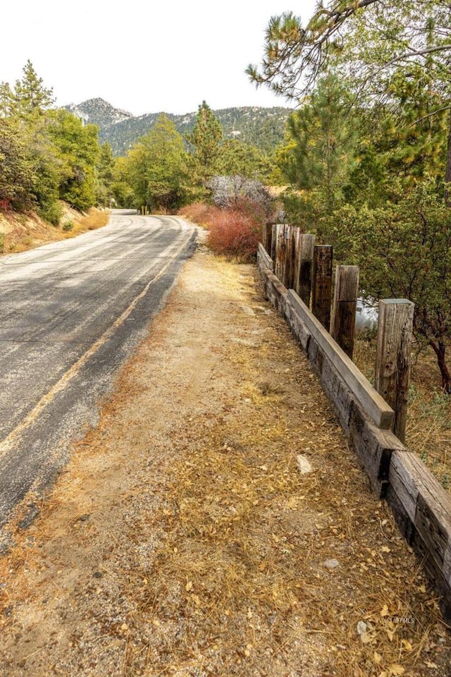 view of road with a mountain view