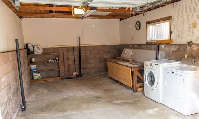 interior space featuring independent washer and dryer