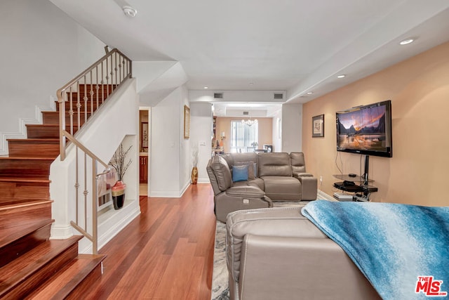 living room featuring hardwood / wood-style flooring