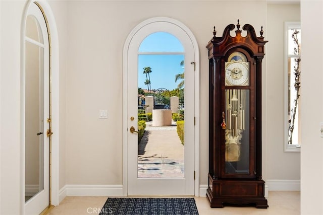 doorway with baseboards