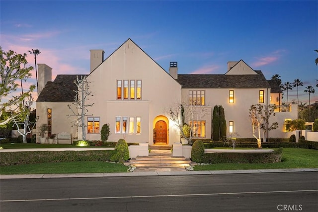 view of front of home with stucco siding