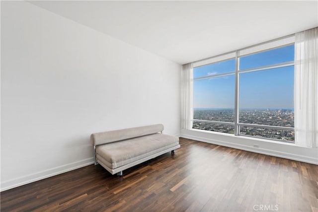 unfurnished room with dark hardwood / wood-style floors and a healthy amount of sunlight