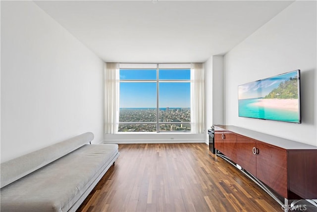 unfurnished room featuring dark hardwood / wood-style floors