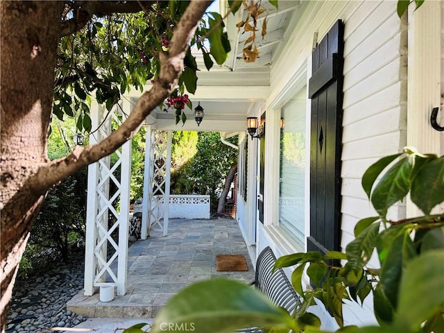 view of patio with a porch