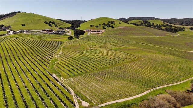 birds eye view of property with a rural view and a mountain view