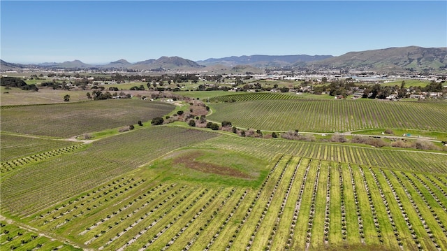 aerial view with a rural view and a mountain view