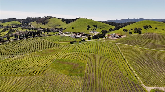 aerial view with a rural view and a mountain view