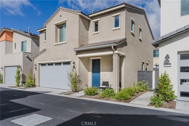 view of property with a garage