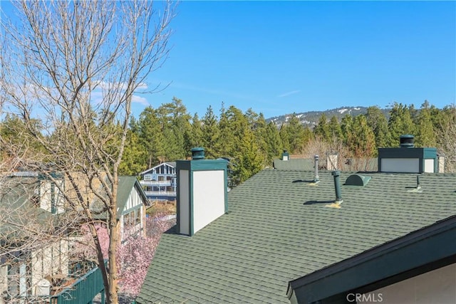 39802 Lakeview Dr Unit 12, Big Bear Lake, CA 92315 - details featuring a chimney and roof with shingles
