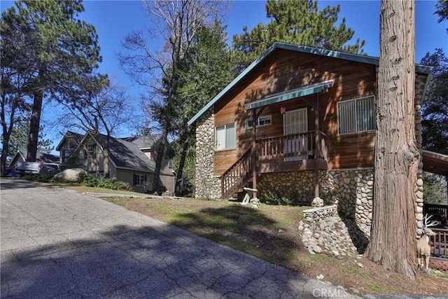 view of log-style house