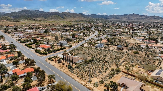 aerial view with a mountain view