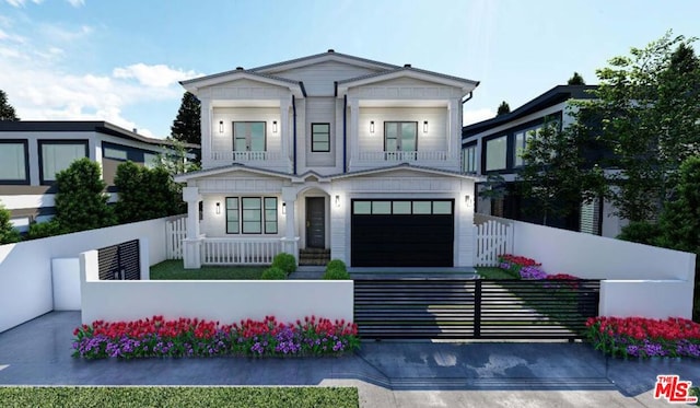 view of front facade featuring a garage