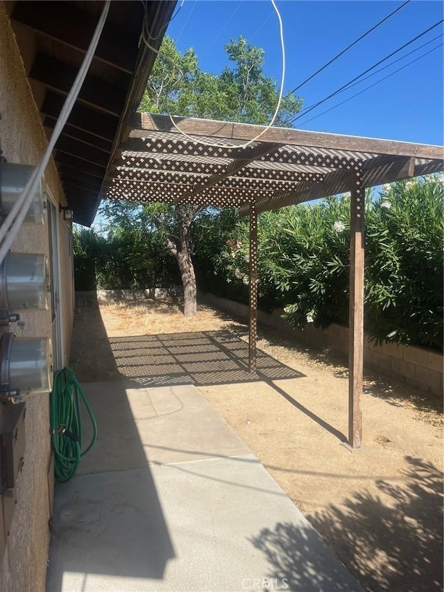 view of patio with a pergola