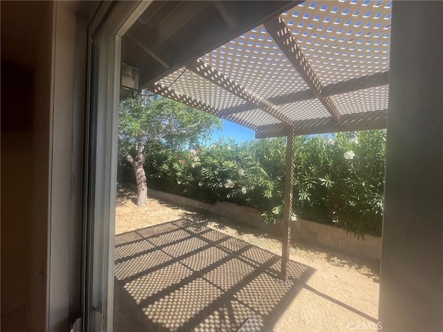 view of patio with a pergola