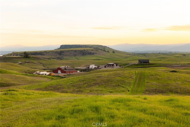 view of mountain feature featuring a rural view