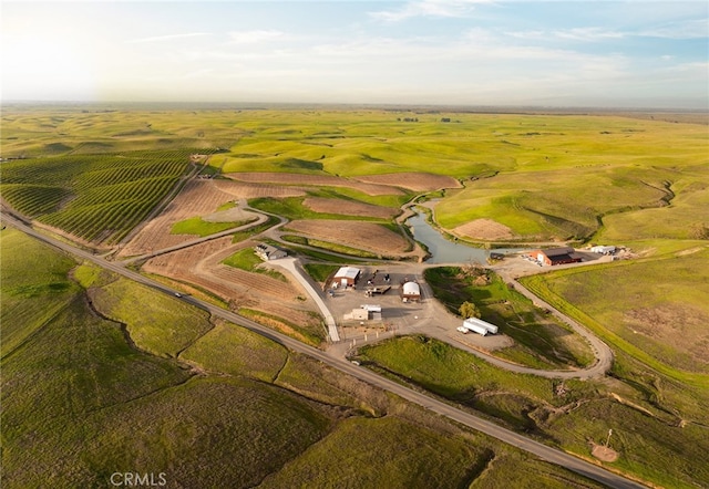 drone / aerial view with a rural view