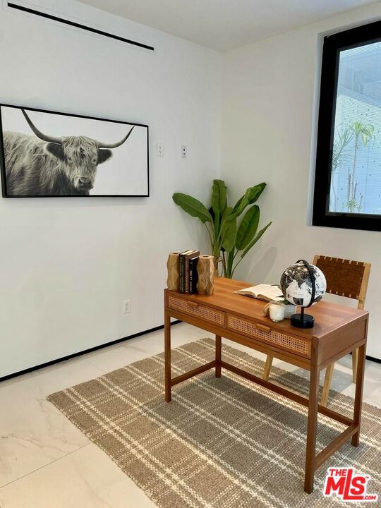 view of tiled home office