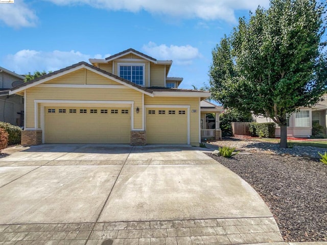 view of front of property featuring a garage