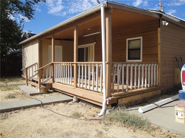 exterior space featuring a porch