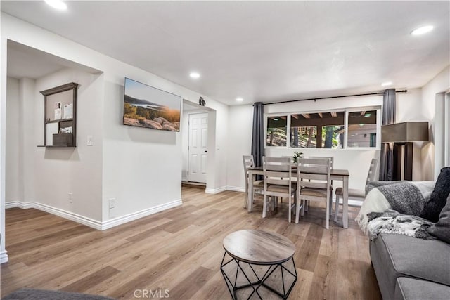 living room with light wood-type flooring