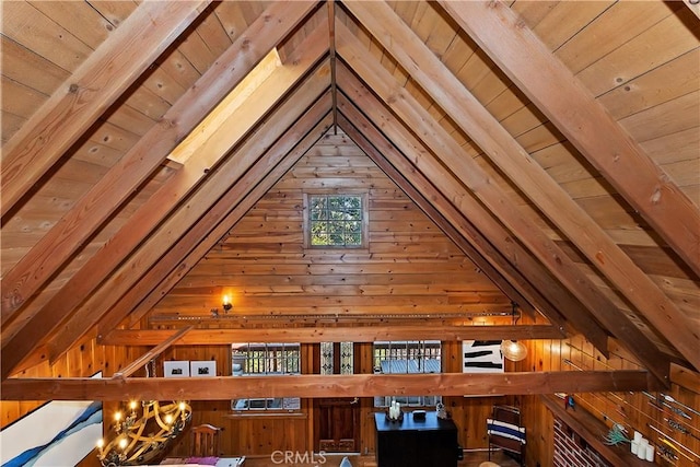 view of unfinished attic