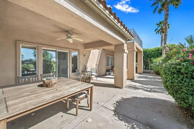 view of patio with ceiling fan