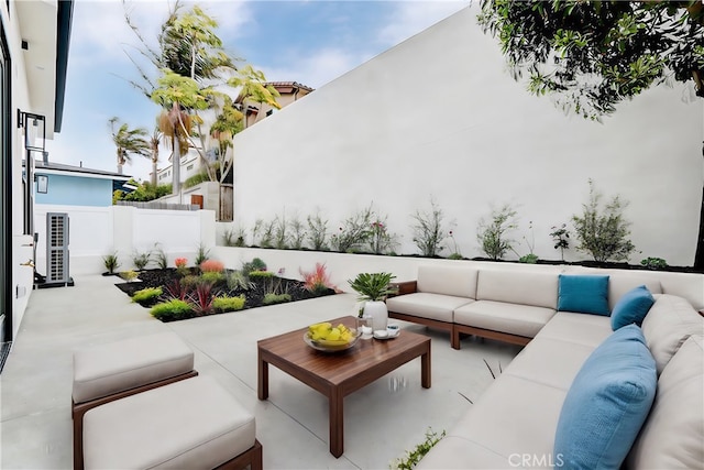 view of patio / terrace with an outdoor living space