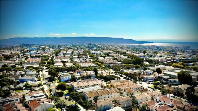 drone / aerial view with a mountain view