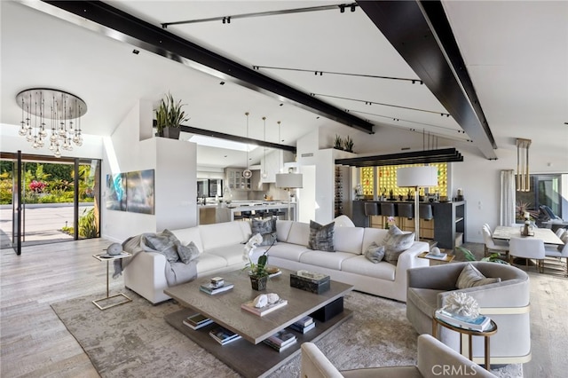 44 Sea Cove Dr, Rancho Palos Verdes, CA 90275 - living room with wood finished floors and a chandelier