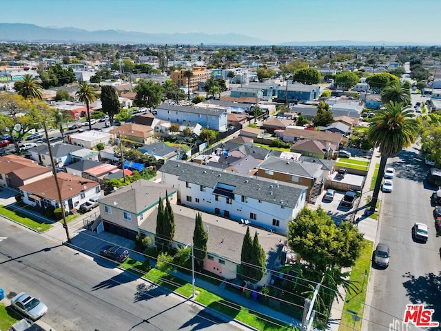 aerial view with a mountain view